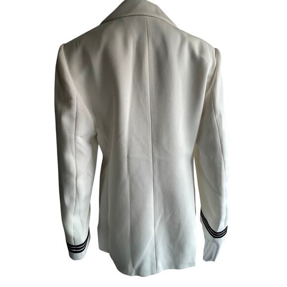 Vertigo Paris White Double Breasted Nautical Blazer w/ Anchor Buttons Large - Picture 12 of 13